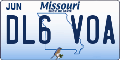 MO license plate DL6V0A