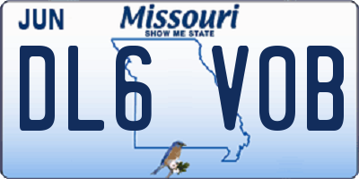 MO license plate DL6V0B