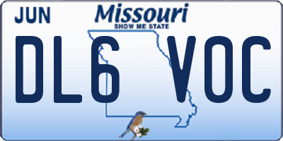 MO license plate DL6V0C