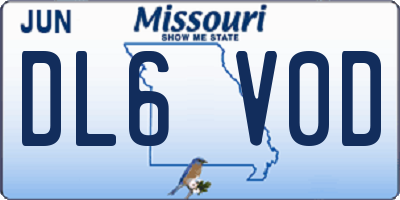 MO license plate DL6V0D