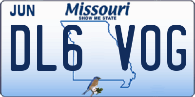 MO license plate DL6V0G