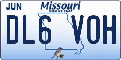 MO license plate DL6V0H