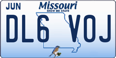 MO license plate DL6V0J