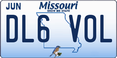 MO license plate DL6V0L