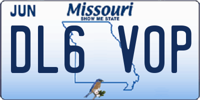 MO license plate DL6V0P