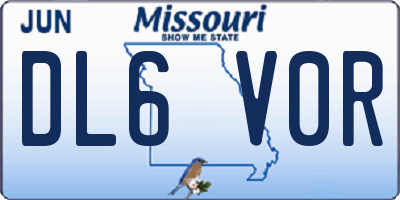 MO license plate DL6V0R