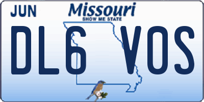 MO license plate DL6V0S