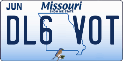 MO license plate DL6V0T
