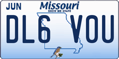 MO license plate DL6V0U