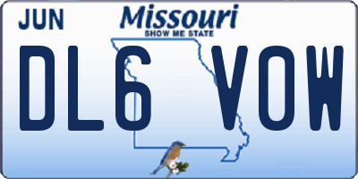 MO license plate DL6V0W