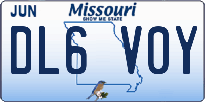 MO license plate DL6V0Y