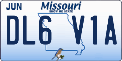 MO license plate DL6V1A