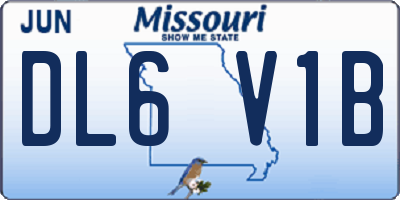 MO license plate DL6V1B