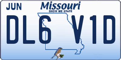 MO license plate DL6V1D
