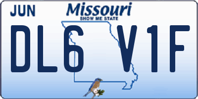 MO license plate DL6V1F