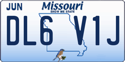 MO license plate DL6V1J