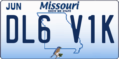 MO license plate DL6V1K