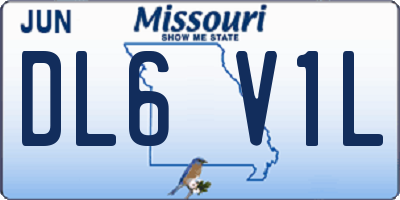 MO license plate DL6V1L