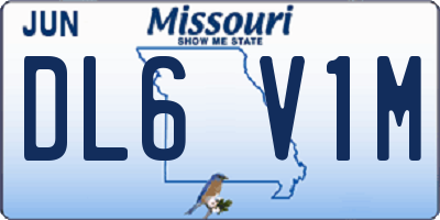 MO license plate DL6V1M