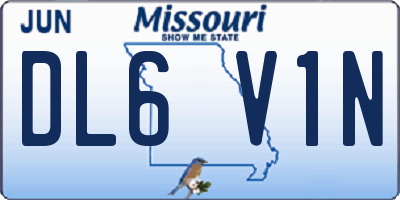 MO license plate DL6V1N