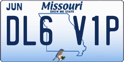 MO license plate DL6V1P