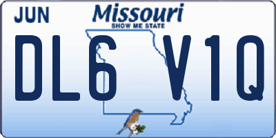 MO license plate DL6V1Q