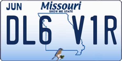 MO license plate DL6V1R