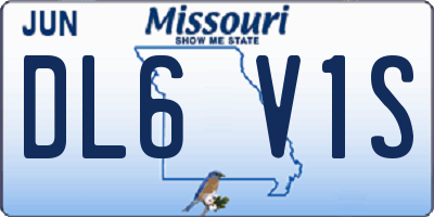 MO license plate DL6V1S