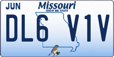 MO license plate DL6V1V
