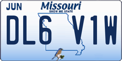 MO license plate DL6V1W