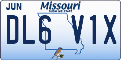 MO license plate DL6V1X