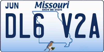 MO license plate DL6V2A