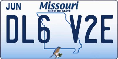 MO license plate DL6V2E