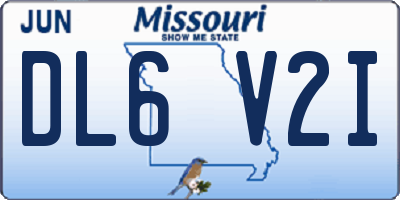 MO license plate DL6V2I
