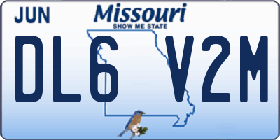 MO license plate DL6V2M