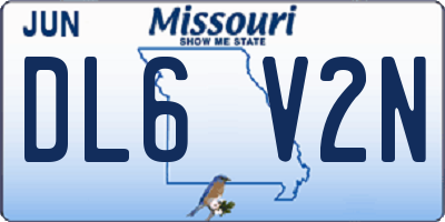 MO license plate DL6V2N