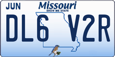 MO license plate DL6V2R