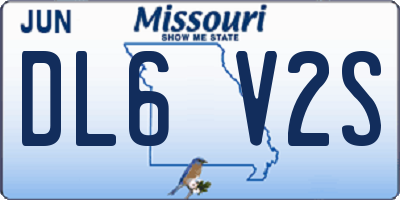 MO license plate DL6V2S