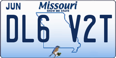 MO license plate DL6V2T
