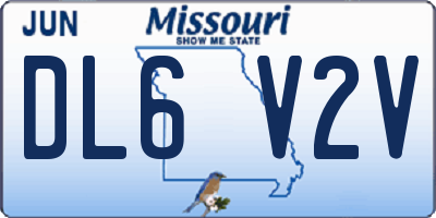 MO license plate DL6V2V