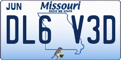 MO license plate DL6V3D