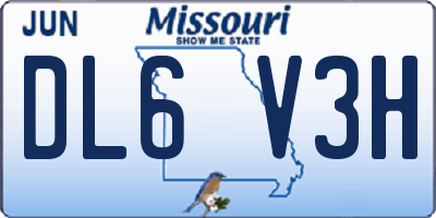 MO license plate DL6V3H
