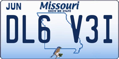 MO license plate DL6V3I