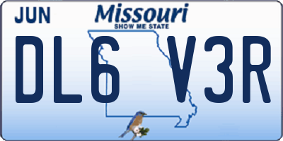 MO license plate DL6V3R