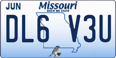 MO license plate DL6V3U