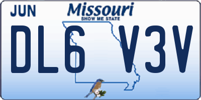MO license plate DL6V3V