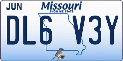 MO license plate DL6V3Y