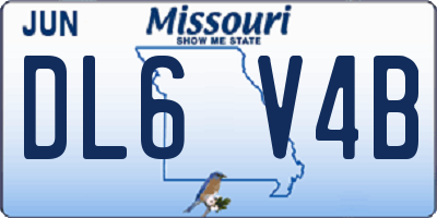 MO license plate DL6V4B