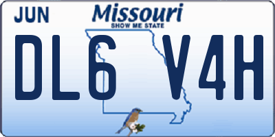 MO license plate DL6V4H