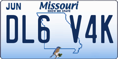MO license plate DL6V4K